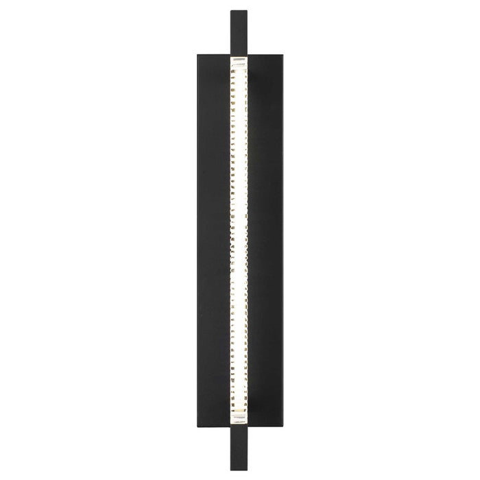 Alteck Solice 20" LED Outdoor Sconce, Black/Clear, Sand Black
