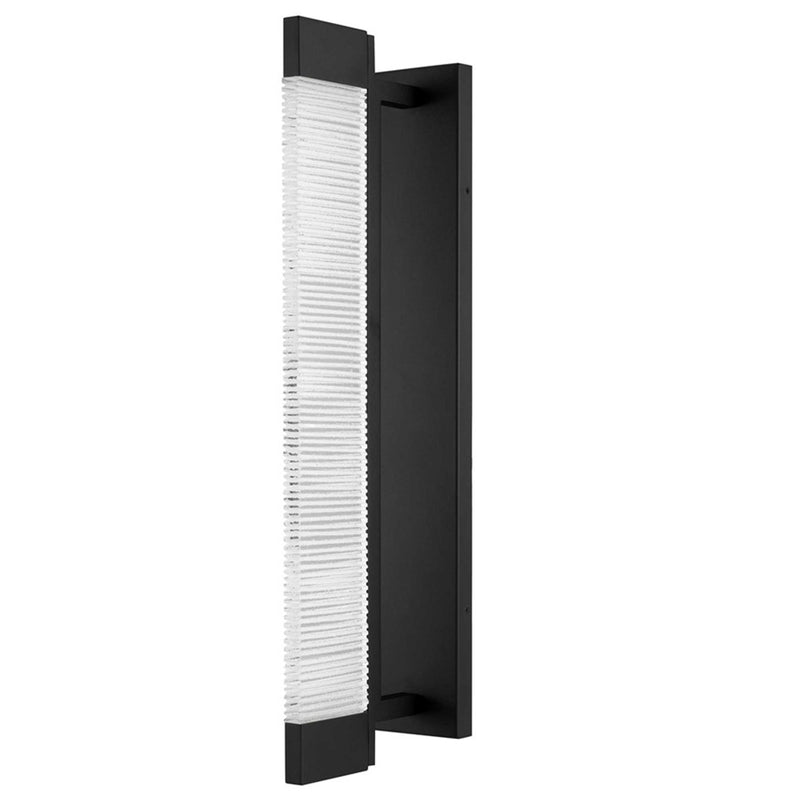 Alteck Solice 26in LED Outdoor Sconce | Contemporary Sand Black Aluminum and Clear Sawn Glass | Entryway & Covered Patio | Model AW0098-3CCT-W-BK