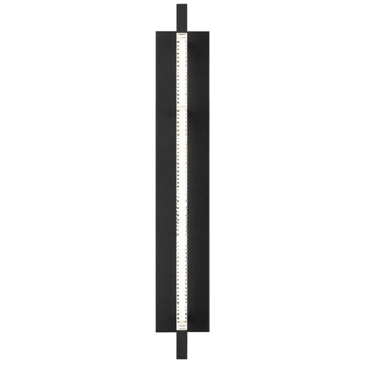 Alteck Solice 26" LED Outdoor Sconce, Black/Clear, Sand Black