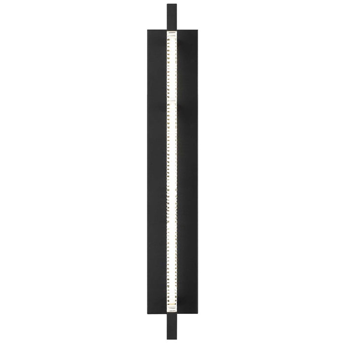 Alteck Solice 26" LED Outdoor Sconce, Black/Clear, Sand Black