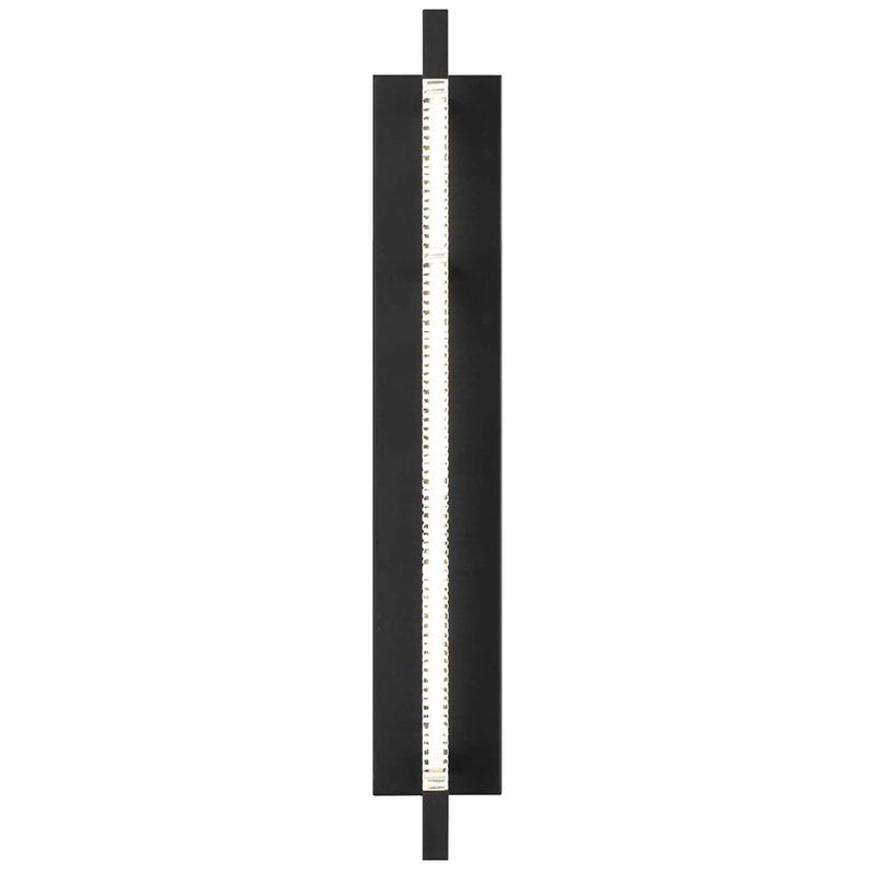 Alteck Solice 26in LED Outdoor Sconce | Contemporary Sand Black Aluminum and Clear Sawn Glass | Entryway & Covered Patio | Model AW0098-3CCT-W-BK
