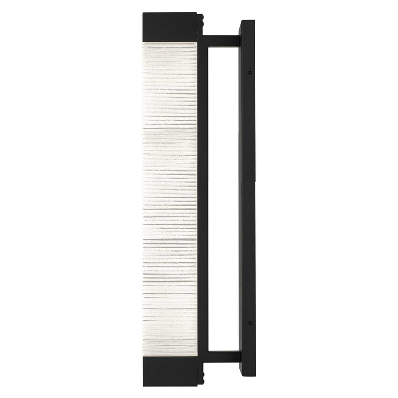 Alteck Solice 26in LED Outdoor Sconce | Contemporary Sand Black Aluminum and Clear Sawn Glass | Entryway & Covered Patio | Model AW0098-3CCT-W-BK