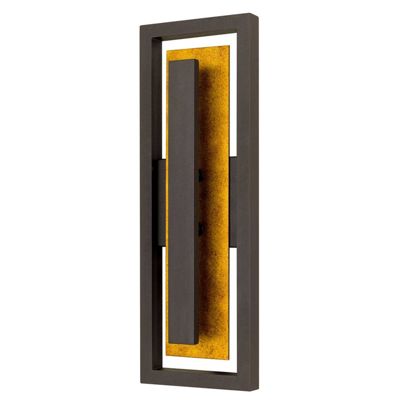 Alteck Panels 20in 1-Light Outdoor Wall Sconce | Contemporary Dark Bronze and Sand Blast Glass | Entryway & Patio | Model AW0099-3CCT-W-DB