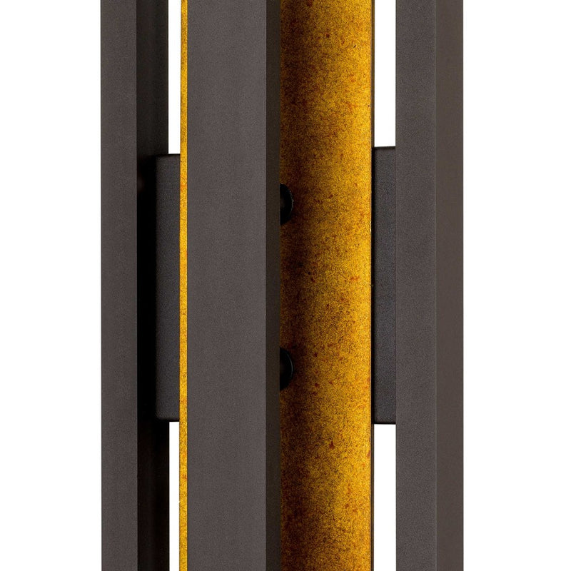 Alteck Panels 20in 1-Light Outdoor Wall Sconce | Contemporary Dark Bronze and Sand Blast Glass | Entryway & Patio | Model AW0099-3CCT-W-DB