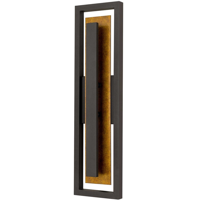 Alteck Panels 26in LED Outdoor Wall Sconce | Contemporary Dark Bronze and Sand Blast Glass | Entryway & Patio | Model AW0100-3CCT-W-DB