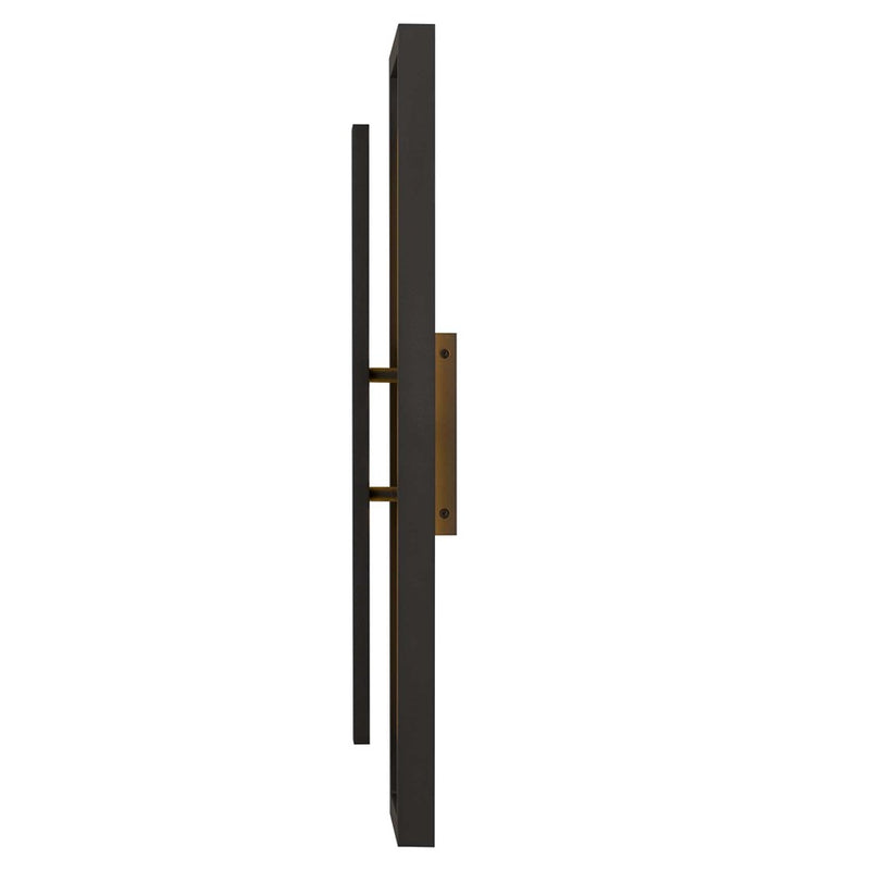 Alteck Panels 26in LED Outdoor Wall Sconce | Contemporary Dark Bronze and Sand Blast Glass | Entryway & Patio | Model AW0100-3CCT-W-DB