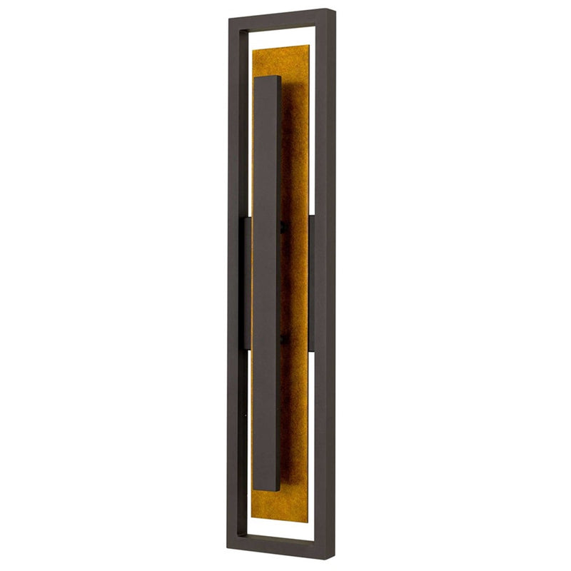 Alteck Panels 32in LED Outdoor Wall Sconce | Contemporary Dark Bronze and Sand Blast Glass | Entryway & Patio | Model AW0101-3CCT-W-DB