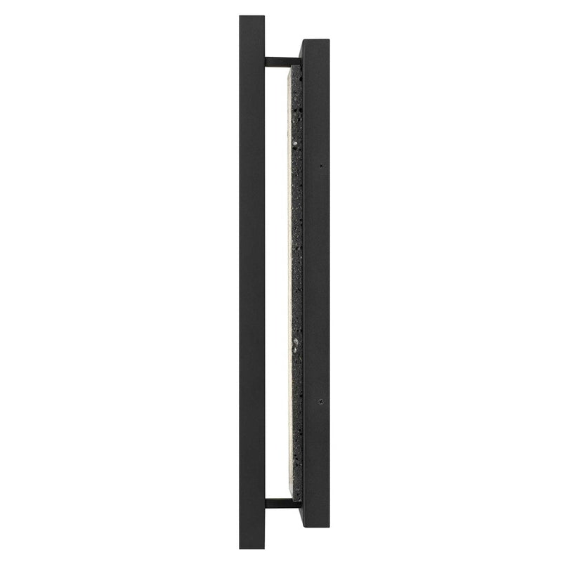 Alteck Dakota 24in 1-Light LED Outdoor Wall Sconce | Contemporary Sand Black Aluminum and Travertine | Entryway & Patio | Model AW0103-3CCT-W-BK