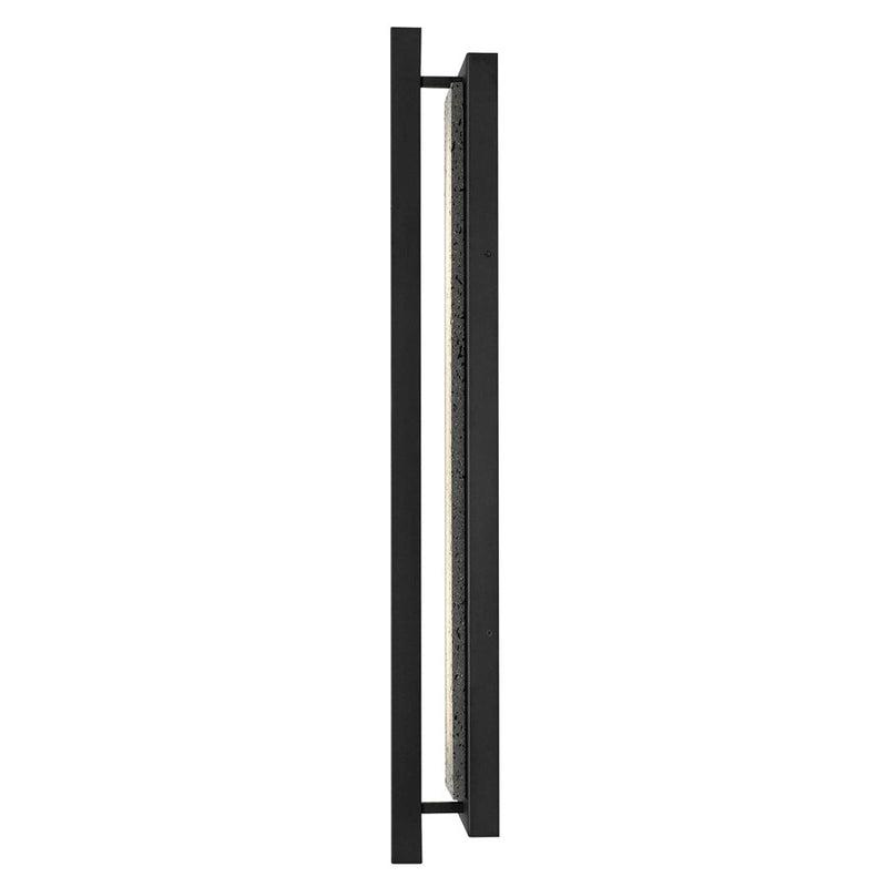 Alteck Dakota 32in 1-Light LED Outdoor Wall Sconce | Contemporary Sand Black Aluminum and Travertine | Entryway & Patio | Model AW0104-3CCT-W-BK