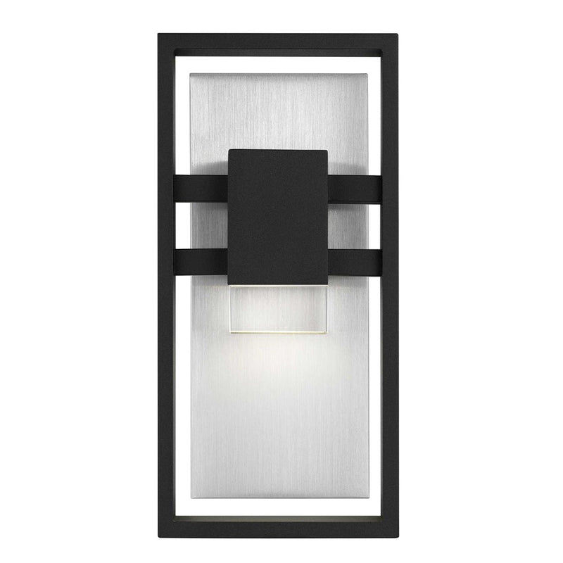 Alteck Mars 12in 1-Light Outdoor Wall Sconce | Contemporary Sand Black and Clear Crystal | Entryway & Patio | Model AW0105-3CCT-W-BK