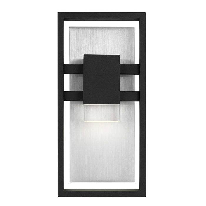Alteck Mars 12" LED Outdoor Sconce, Black/Clear, Sand Black