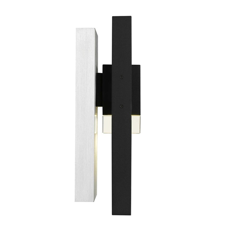 Alteck Mars 12in 1-Light Outdoor Wall Sconce | Contemporary Sand Black and Clear Crystal | Entryway & Patio | Model AW0105-3CCT-W-BK