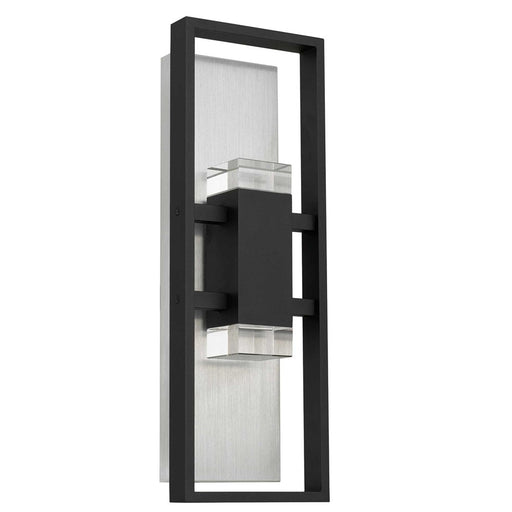 Alteck Mars 18" LED Outdoor Sconce, Black/Clear, Sand Black - AW0106-3CCT-W-BK