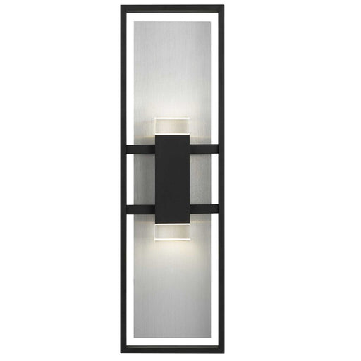 Alteck Mars 24" LED Outdoor Sconce, Black/Clear, Sand Black
