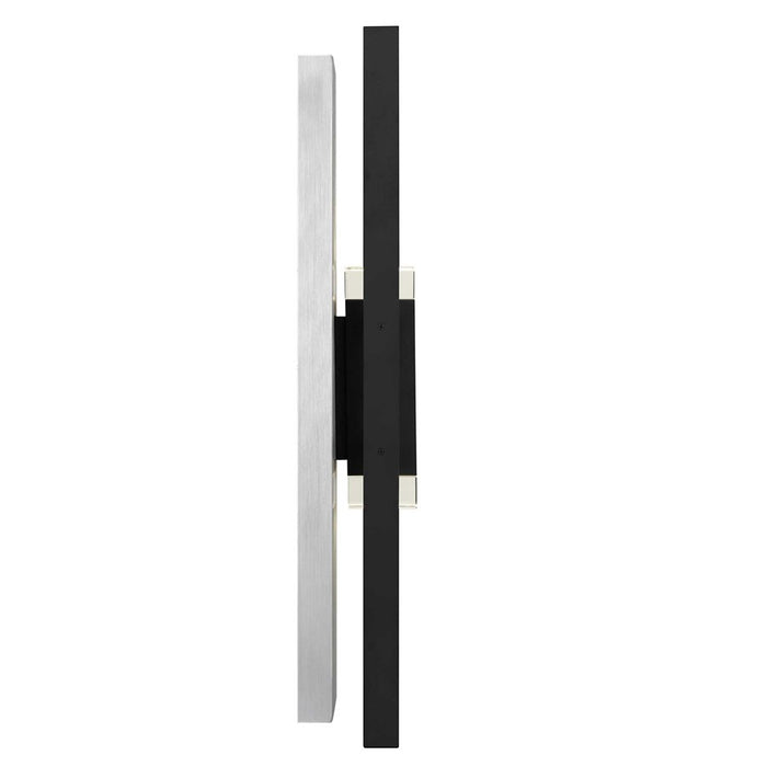 Alteck Mars 24" LED Outdoor Sconce, Black/Clear, Sand Black
