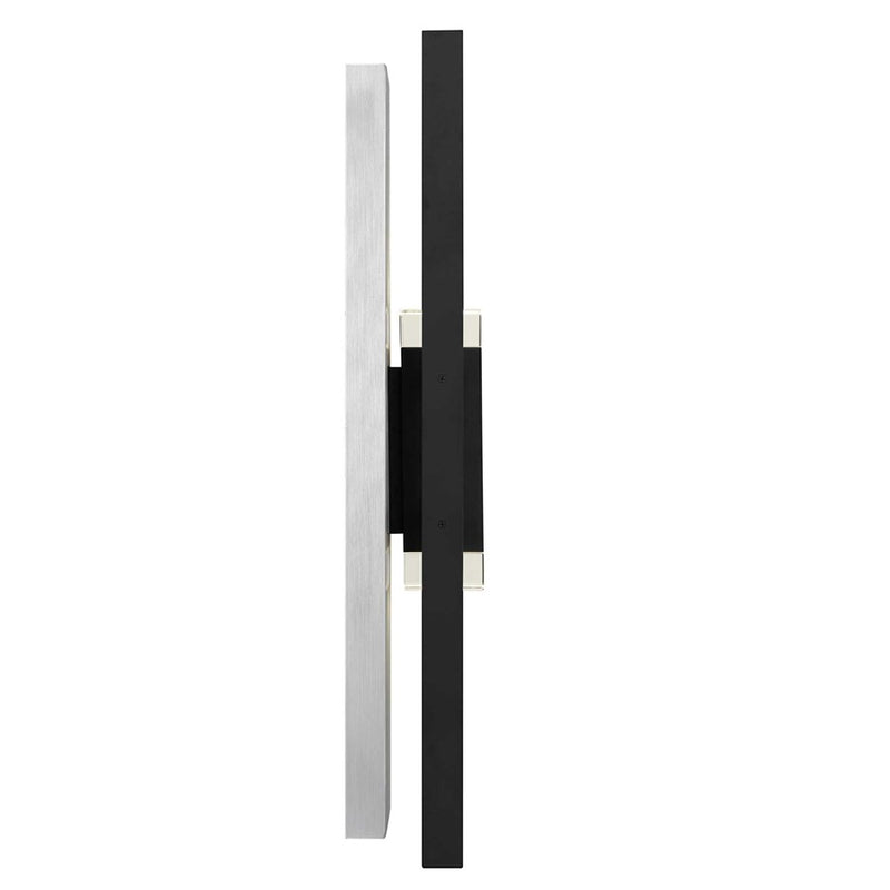 Alteck Mars 24in 1-Light Outdoor Wall Sconce | Contemporary Sand Black Aluminum and Clear Glass with Crystal Accents | Model AW0107-3CCT-W-BK