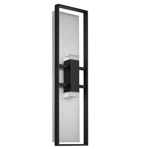 Alteck Mars 32" LED Outdoor Sconce, Black/Clear, Sand Black