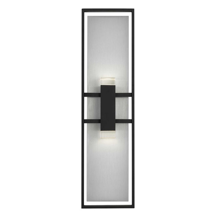 Alteck Mars 32" LED Outdoor Sconce, Black/Clear, Sand Black