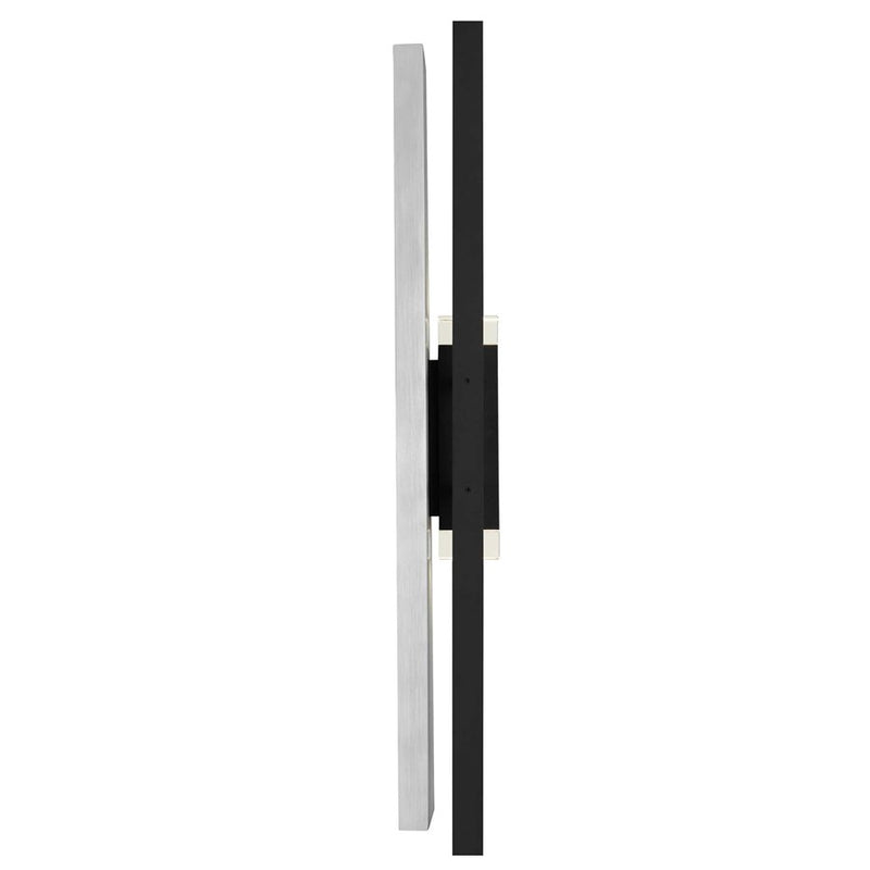 Alteck Mars 32in 1-Light LED Outdoor Sconce | Contemporary Sand Black and Clear Glass | Entryway & Patio | 8.5 x 32 x 3.88 in | Model AW0108-3CCT-W-BK