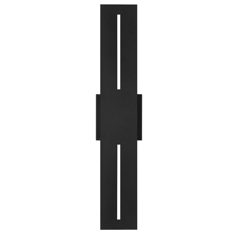 Alteck Slot 24in 1-Light LED Outdoor Sconce | Contemporary Sand Black Aluminum and Sand Blast Glass | Entryway & Patio | Model AW0110-3CCT-W-BK