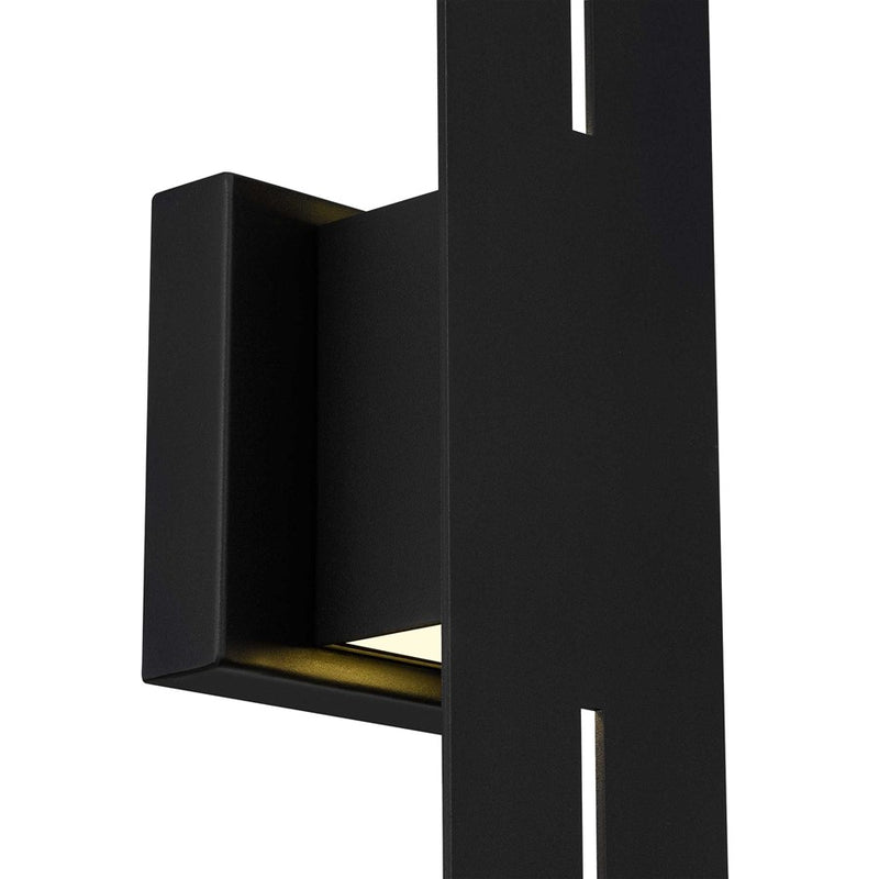 Alteck Slot 24in 1-Light LED Outdoor Sconce | Contemporary Sand Black Aluminum and Sand Blast Glass | Entryway & Patio | Model AW0110-3CCT-W-BK