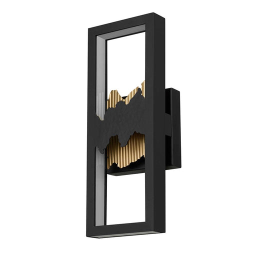 Alteck Sunrize 15" LED Outdoor Wall Sconce, Sand Black