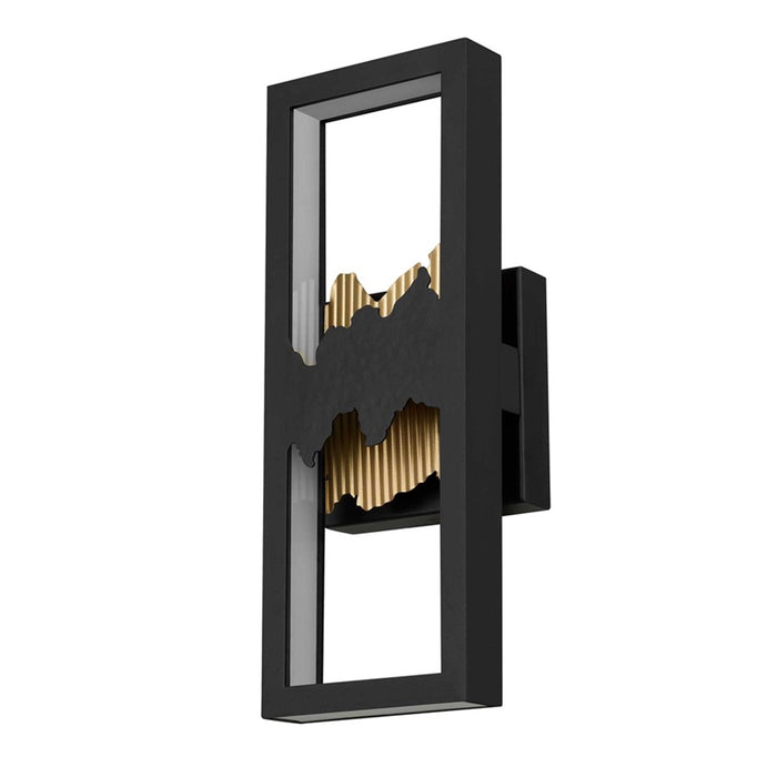 Alteck Sunrize 15" LED Outdoor Wall Sconce, Sand Black