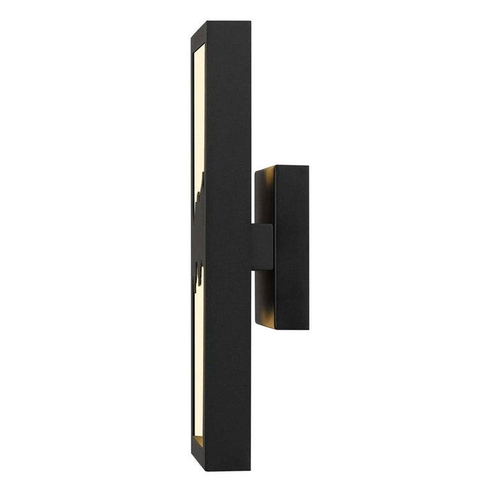 Alteck Sunrize 15" LED Outdoor Wall Sconce, Sand Black