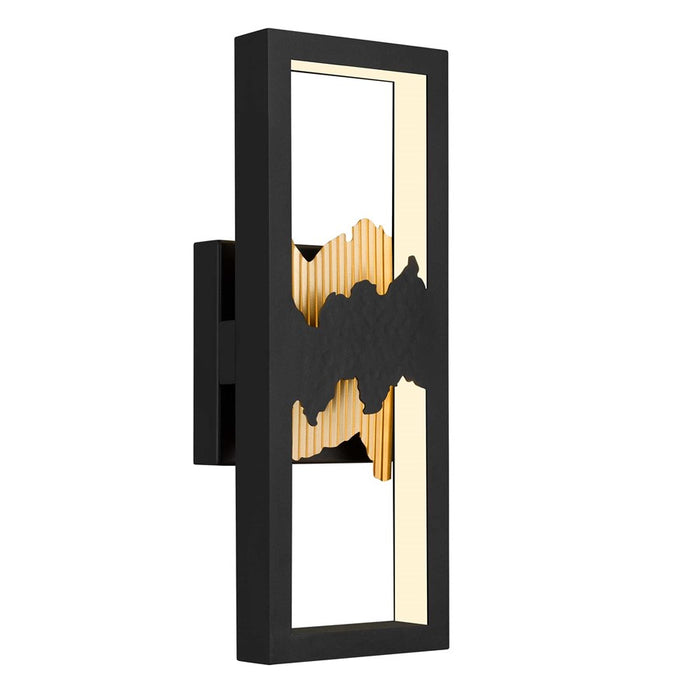 Alteck Sunrize 15" LED Outdoor Wall Sconce, Sand Black