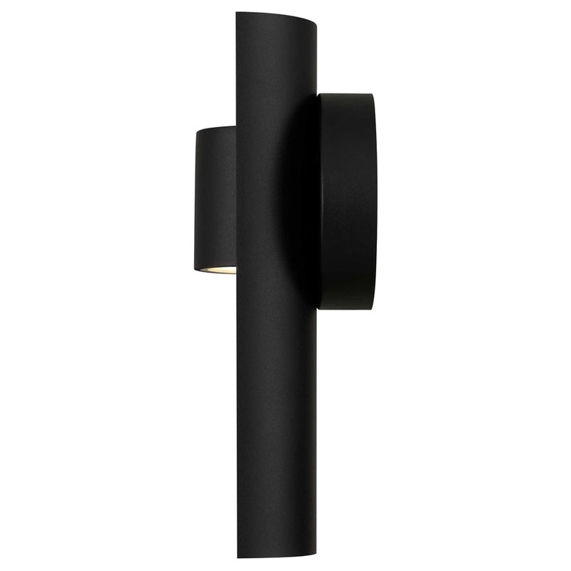 Alteck Hugo 11.5in 1-Light Outdoor Wall Sconce | Contemporary Sand Black and Sand Blast Glass | Covered Patio & Entryway | Model AW0113-3CCT-W-BK