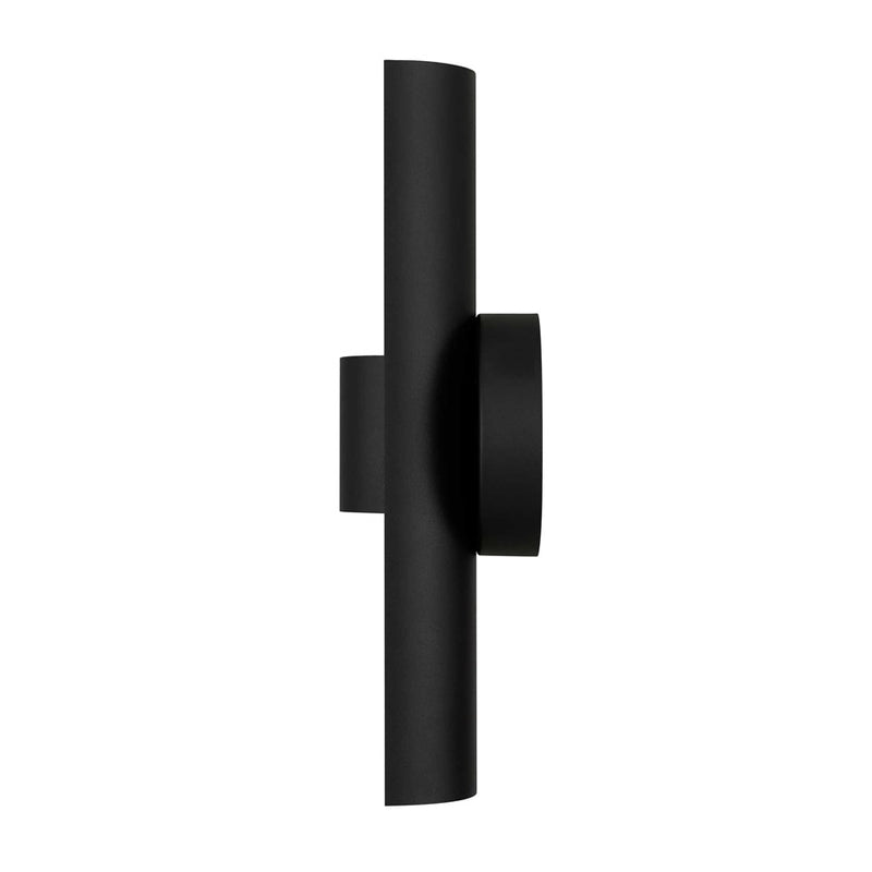 Alteck Hugo 14in 1-Light LED Outdoor Sconce | Contemporary Sand Black Aluminum and Sand Blast Glass | Entryway & Patio | Model AW0114-3CCT-W-BK