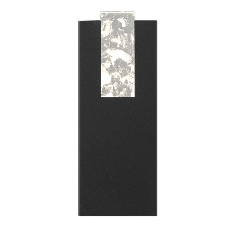 Alteck Mille 12in 1-Light LED Outdoor Wall Sconce | Contemporary Sand Black Aluminum and Cloudy Glass | Entryway & Patio | Model AW0116-3CCT-W-BK