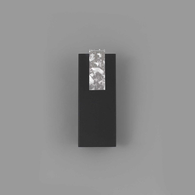Alteck Mille 12in 1-Light LED Outdoor Wall Sconce | Contemporary Sand Black Aluminum and Cloudy Glass | Entryway & Patio | Model AW0116-3CCT-W-BK