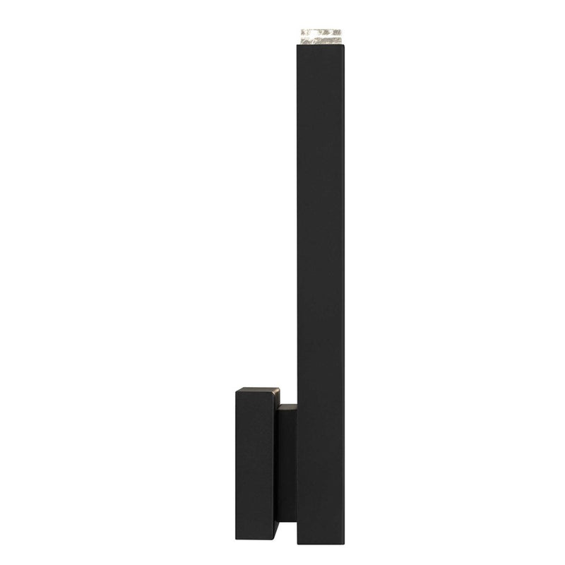 Alteck Mille 18in 1-Light LED Outdoor Wall Sconce | Contemporary Sand Black and Cloudy Glass | Entryway & Patio | Model AW0117-3CCT-W-BK