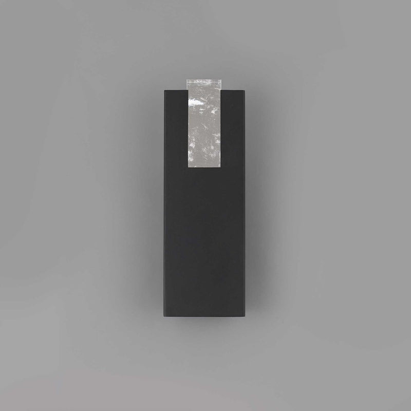 Alteck Mille 18in 1-Light LED Outdoor Wall Sconce | Contemporary Sand Black and Cloudy Glass | Entryway & Patio | Model AW0117-3CCT-W-BK