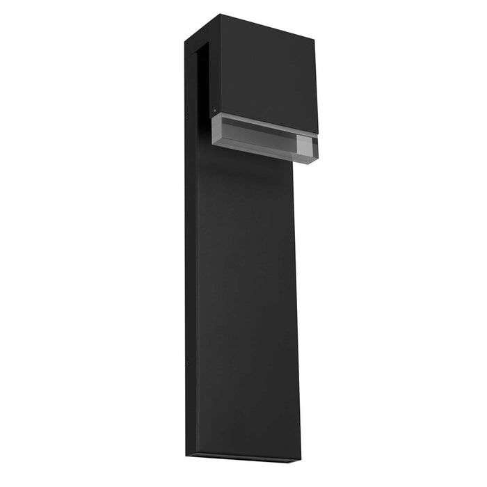 Alteck Lagos 24" LED Outdoor Sconce, Black/Clear, Sand Black