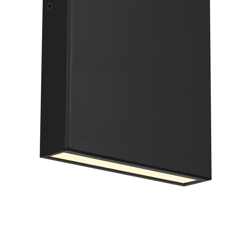 Alteck Lagos 24in LED Outdoor Sconce | Contemporary Sand Black Aluminum with Clear Crystal | Entryway & Covered Patio | Model AW0118-3CCT-W-BK