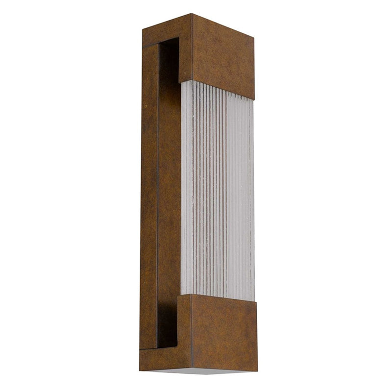 Alteck Mystic 20in 1-Light Outdoor Wall Sconce | Contemporary Painted Patina Brass and Clear Sawn Glass | Entryway & Patio | Model AW0119-3CCT-W-PPB