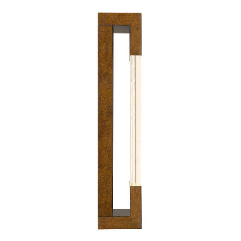 Alteck Mystic 20in 1-Light Outdoor Wall Sconce | Contemporary Painted Patina Brass and Clear Sawn Glass | Entryway & Patio | Model AW0119-3CCT-W-PPB