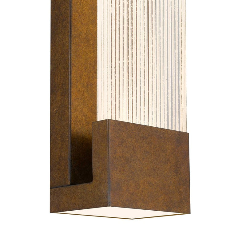 Alteck Mystic 20in 1-Light Outdoor Wall Sconce | Contemporary Painted Patina Brass and Clear Sawn Glass | Entryway & Patio | Model AW0119-3CCT-W-PPB