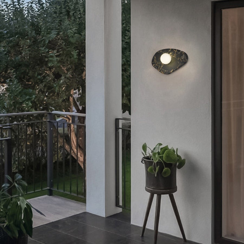 Alteck Tenere 12in 1-Light Outdoor Wall Sconce | Contemporary Sand Black and Etched Opal Glass | Entryway & Patio | Model AW0120-3CCT-W-BK