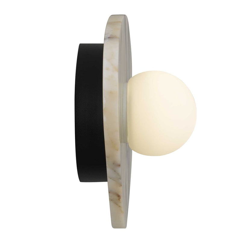 Alteck Tenere 12in 1-Light Outdoor Wall Sconce | Contemporary Sand Black and Etched White Opal Glass | Entryway & Covered | Model AW0120-3CCT-W-WH