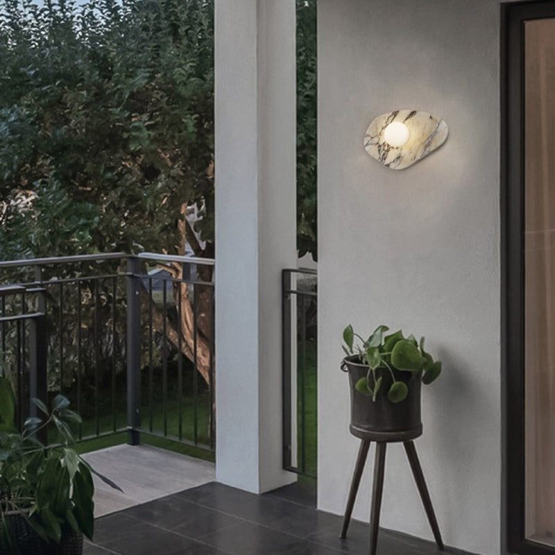 Alteck Tenere 12in 1-Light Outdoor Wall Sconce | Contemporary Sand Black and Etched White Opal Glass | Entryway & Covered | Model AW0120-3CCT-W-WH