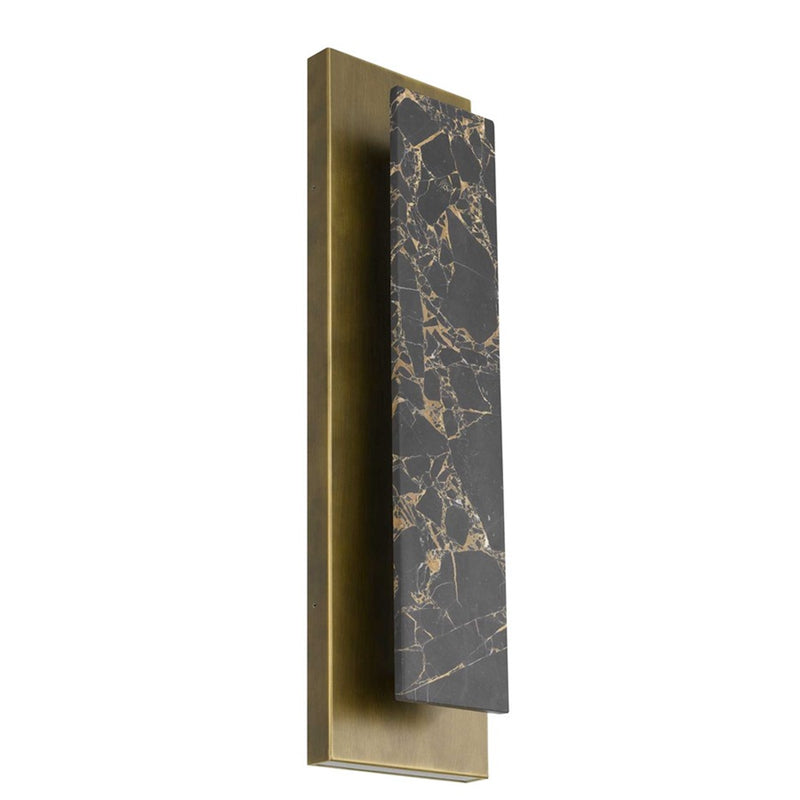 Alteck Zoey 24in 1-Light Outdoor Wall Sconce | Contemporary Painted Antique Brass Aluminum and Silk Screen Glass | Entryway | Model AW0124-3CCT-W-PAB