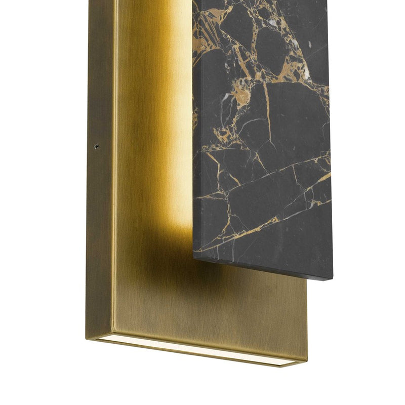 Alteck Zoey 24in 1-Light Outdoor Wall Sconce | Contemporary Painted Antique Brass Aluminum and Silk Screen Glass | Entryway | Model AW0124-3CCT-W-PAB