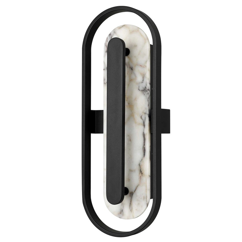 Alteck Roundabout 22in 1-Light LED Outdoor Sconce | Contemporary Painted Antique Brass and Silk Screen Glass | Entryway | Model AW0125-3CCT-W-BK