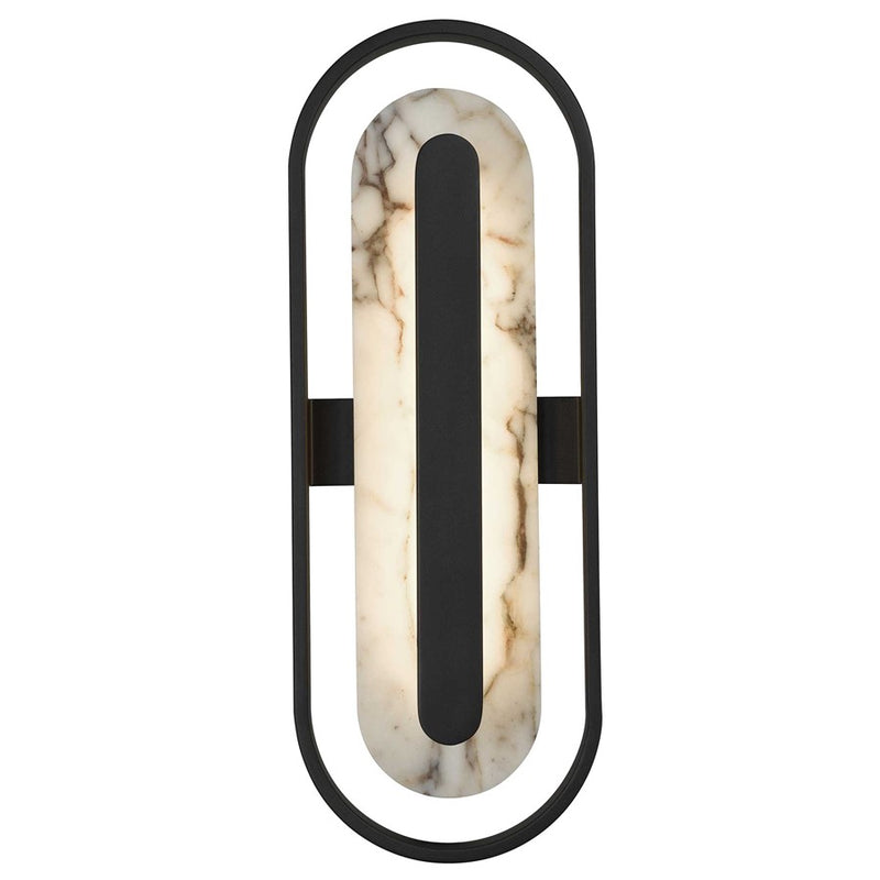 Alteck Roundabout 22in 1-Light LED Outdoor Sconce | Contemporary Painted Antique Brass and Silk Screen Glass | Entryway | Model AW0125-3CCT-W-BK