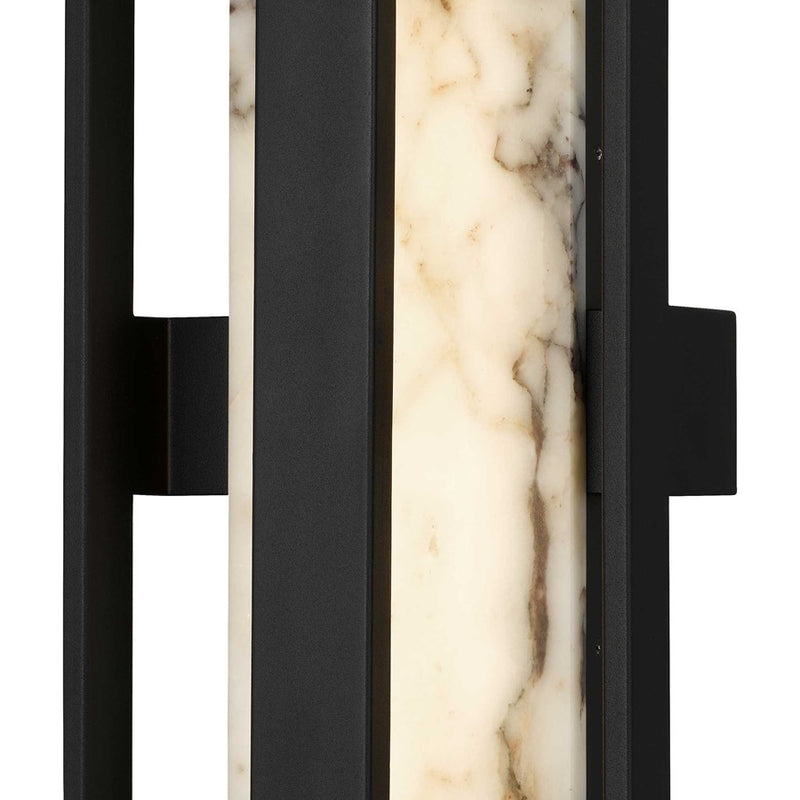 Alteck Roundabout 22in 1-Light LED Outdoor Sconce | Contemporary Painted Antique Brass and Silk Screen Glass | Entryway | Model AW0125-3CCT-W-BK