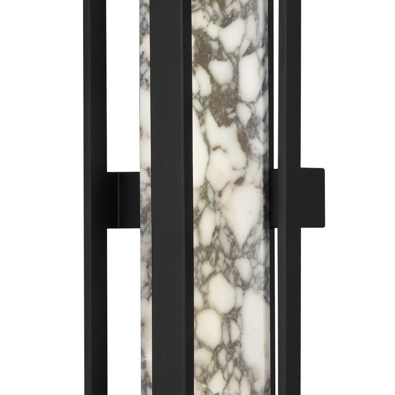 Alteck Roundabout 36in 1-Light Outdoor Wall Sconce | Contemporary Sand Black Aluminum and Silk Screen Glass | Entryway | Model AW0127-3CCT-W-BK