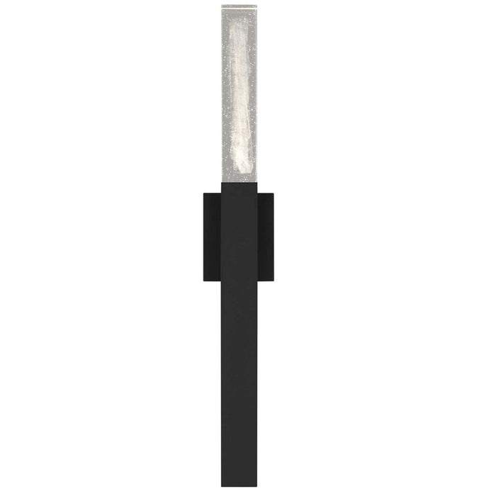 Alteck Folio 32" LED Outdoor Sconce, Black/Clear, Sand Black